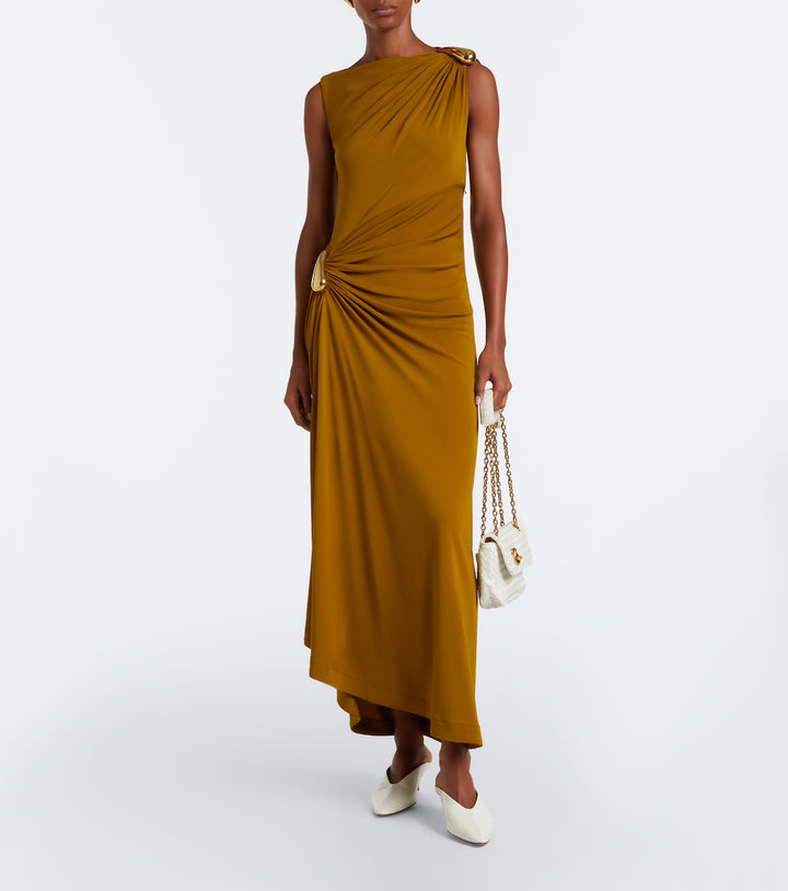 Bottega Veneta Gathered Jersey Maxi Dress