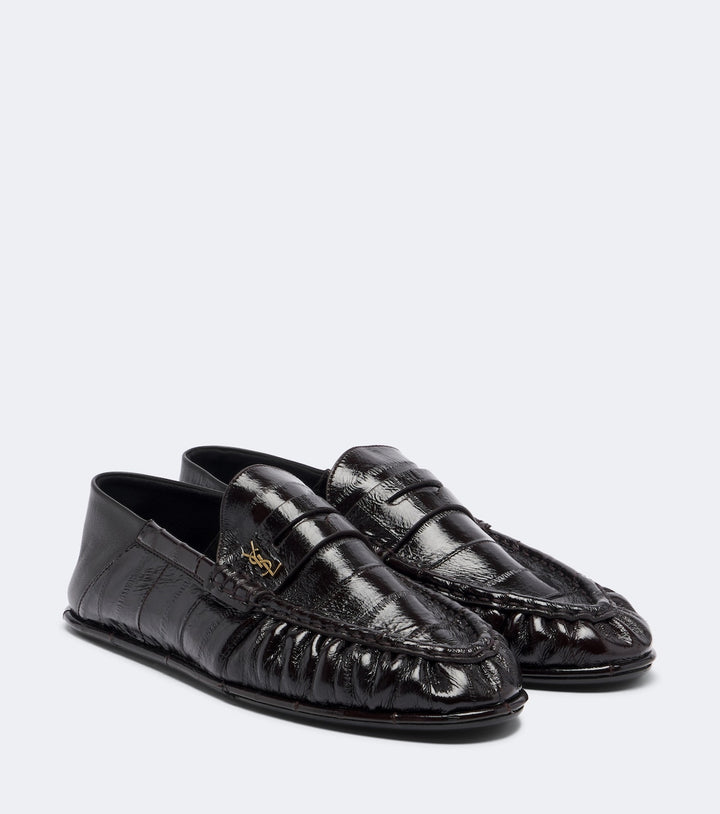 Saint Laurent Cassandre Croc-Effect Leather Loafers