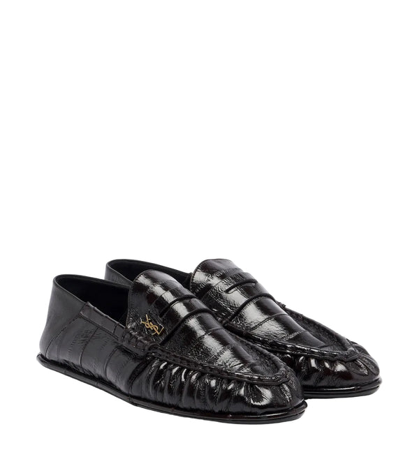 Saint Laurent Cassandre Croc-Effect Leather Loafers