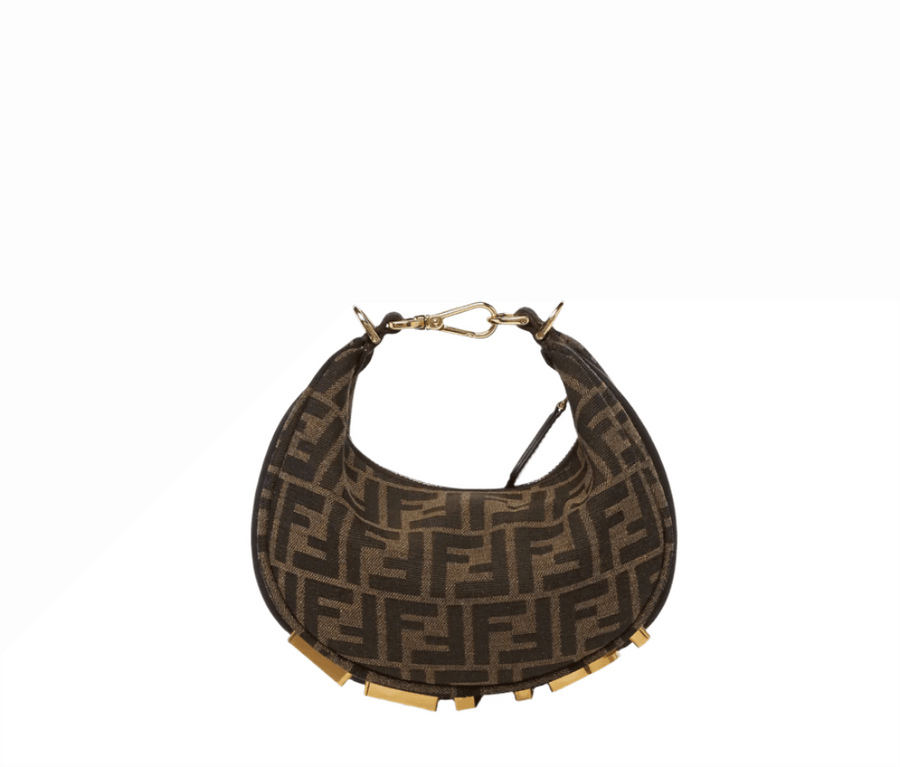 Fendi Fendigraphy Mini Brown FF jacquard fabric mini bag