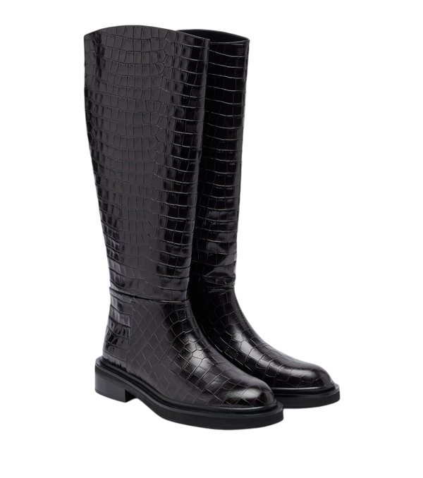 A.Emery Jude croc-effect leather knee-high boots