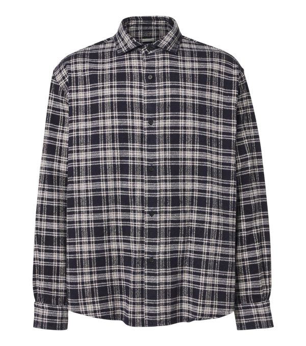 A.Presse Checked cotton and silk twill shirt
