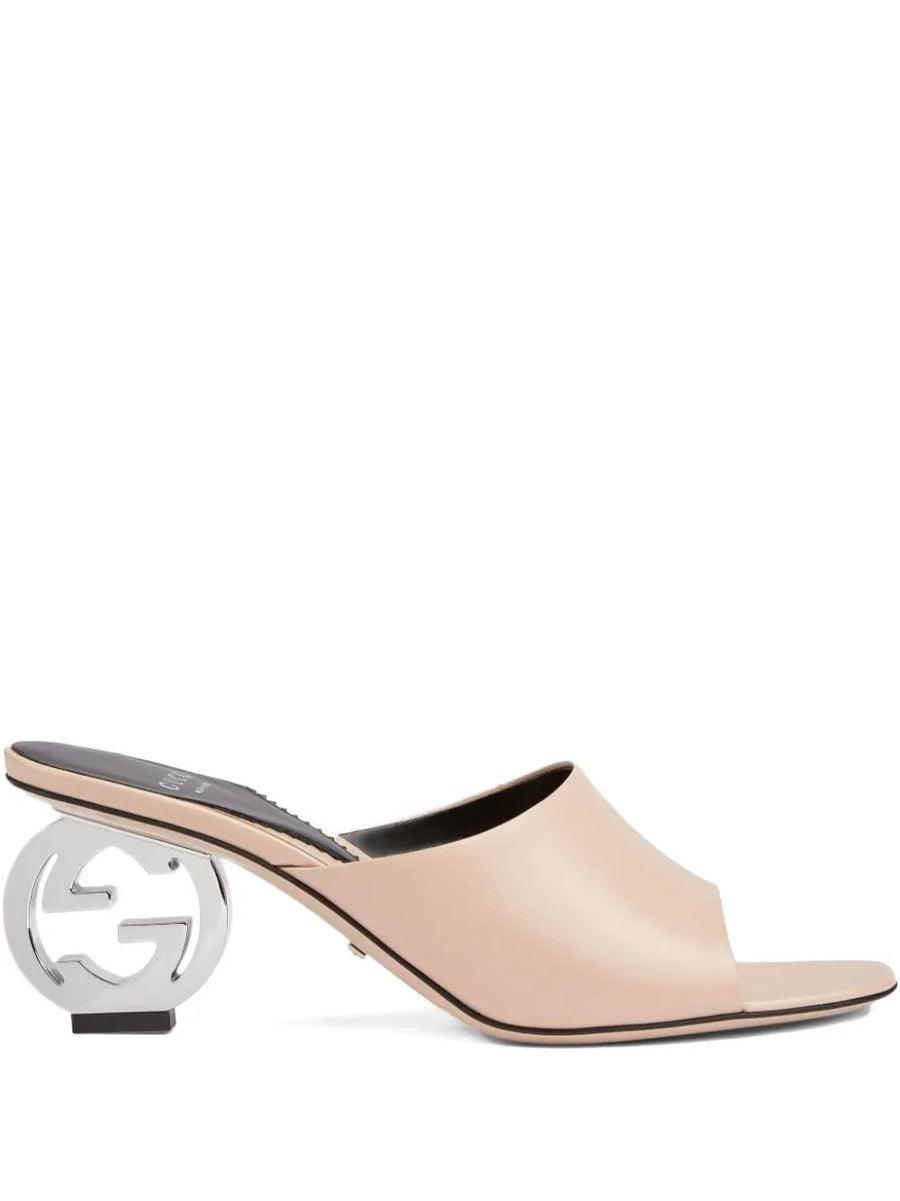 Gucci 70mm GG Signature Interlocking G Heel Sandals