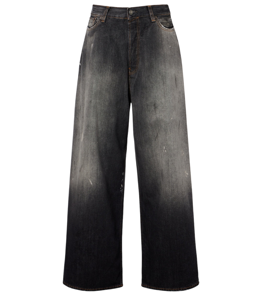 Acne Studios 2023 calças jeans largas com efeito desgastado