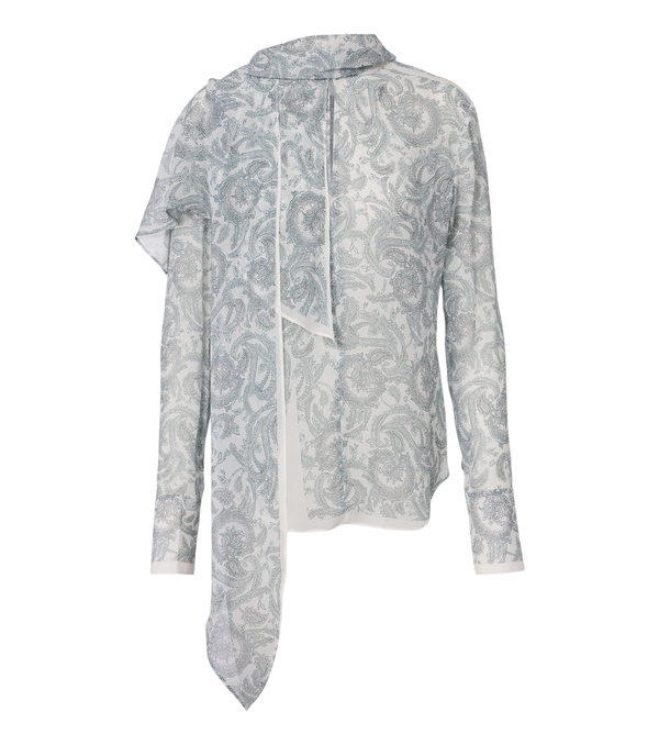 Acne Studios Blusa de crepe de seda com estampa paisley e capa