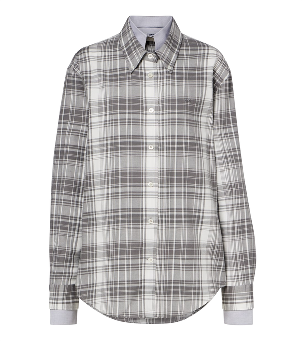 Acne Studios Camisa de flanela de algodão xadrez em camadas