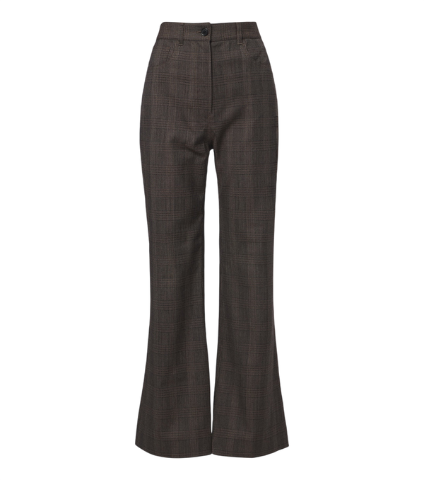 Acne Studios Calças largas xadrez em mistura de lã