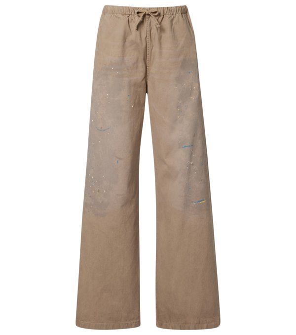 Acne Studios Calças de sarja de algodão com pernas largas