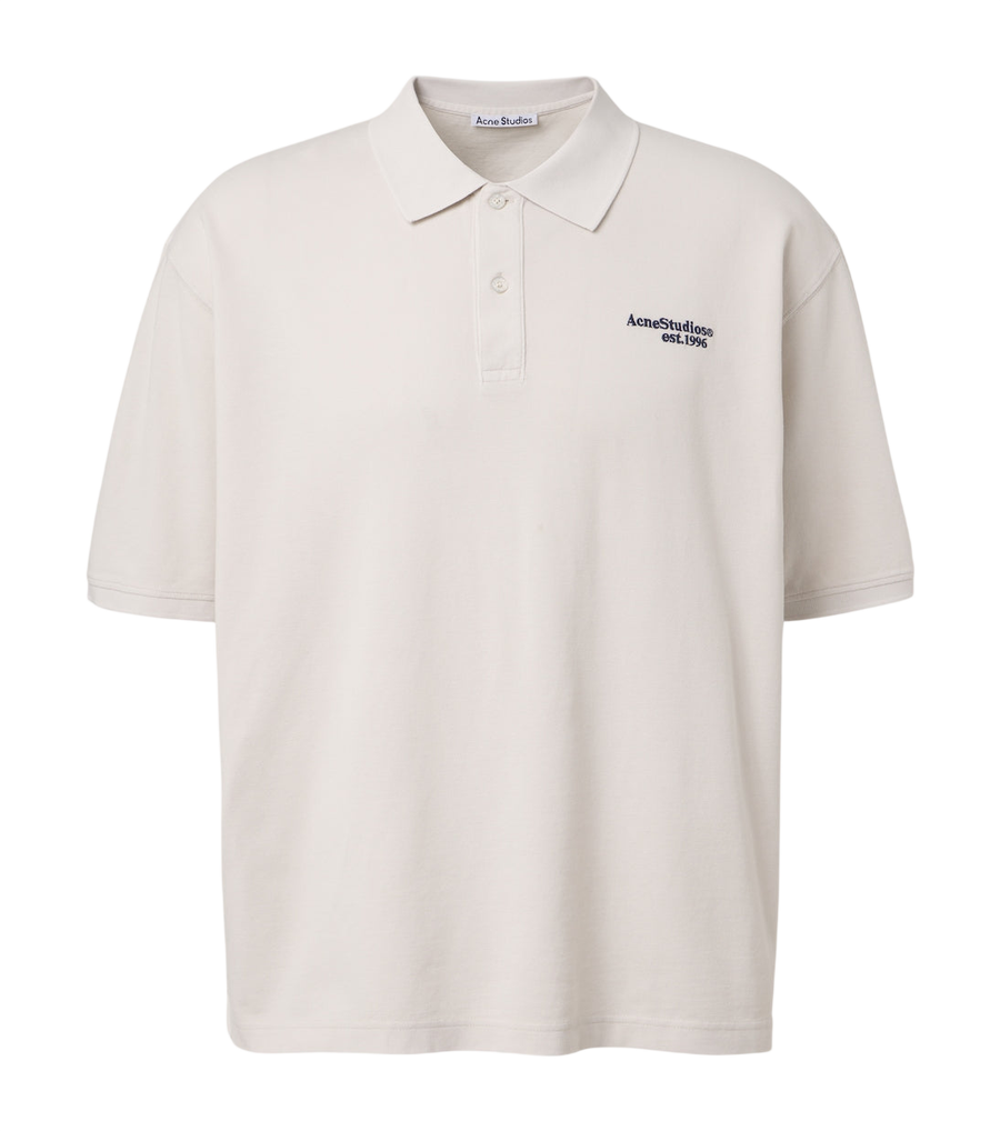 Acne Studios Distressed logo cotton polo shirt