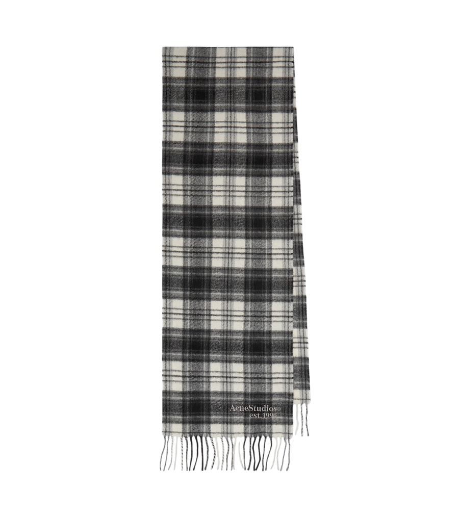 Acne Studios Fringed plaid cashmere and wool scarf