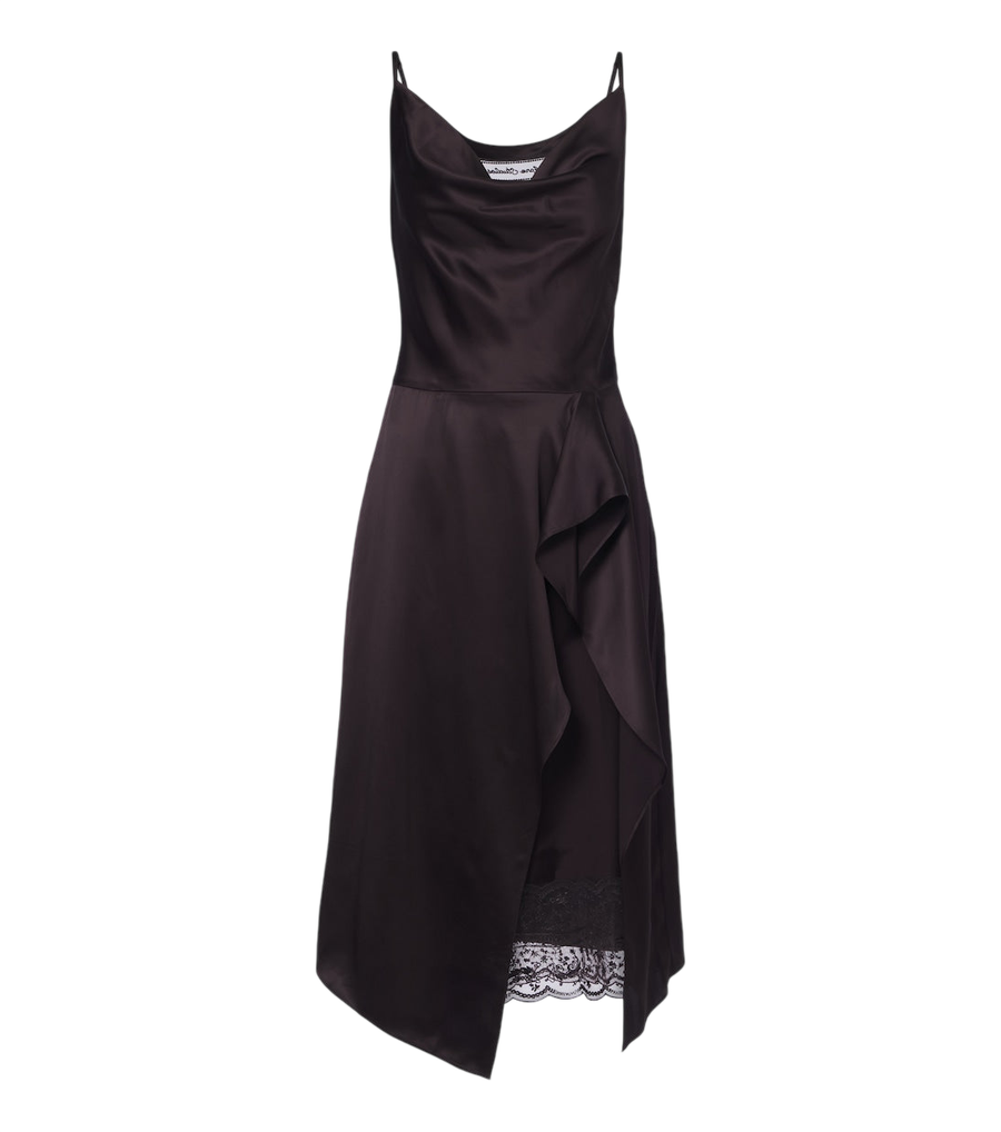 Acne Studios Lace-trimmed satin slip dress