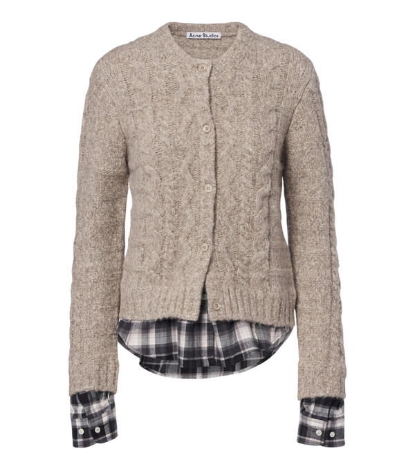 Acne Studios Layered alpaca, yak and wool-blend cardigan