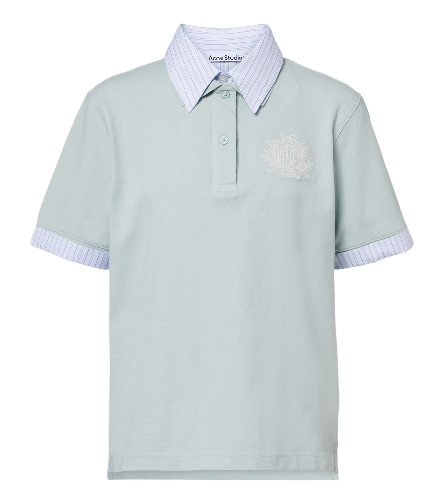 Polo superposé en piqué de mélange de coton Acne Studios