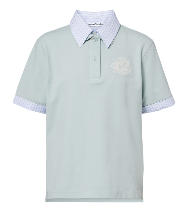 Acne Studios Camisa polo em piqué de algodão misto com camadas