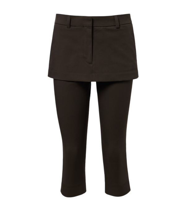 Acne Studios Calças capri de algodão em camadas