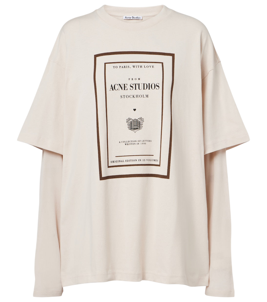 Acne Studios T-shirt in jersey di cotone con logo a strati