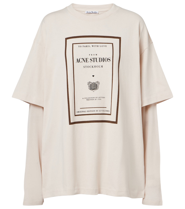 Acne Studios T-shirt de algodão com logo em camadas