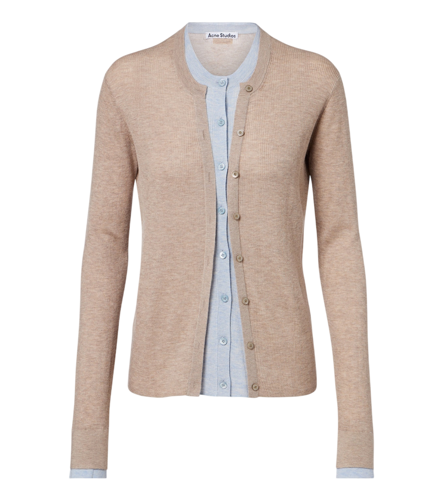 Acne Studios Layered silk and wool cardigan