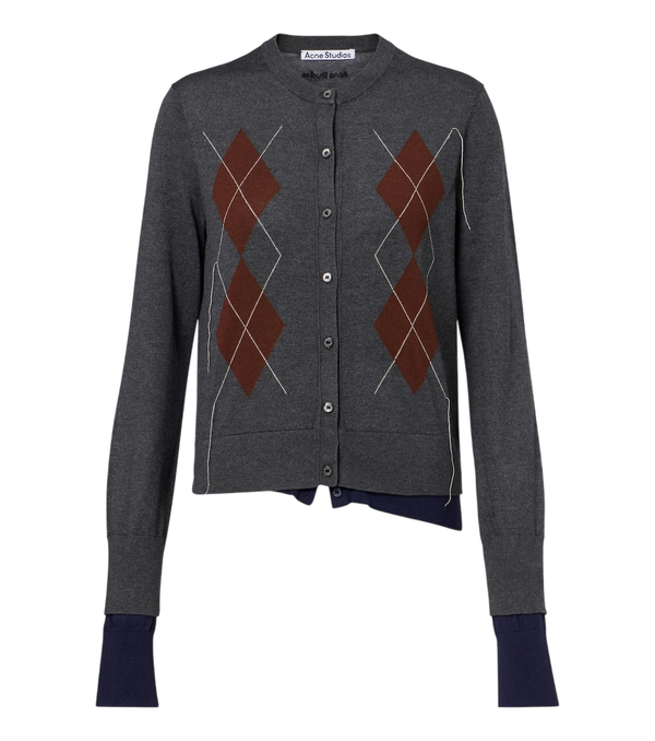 Acne Studios Layered silk, wool, and cashmere cardigan