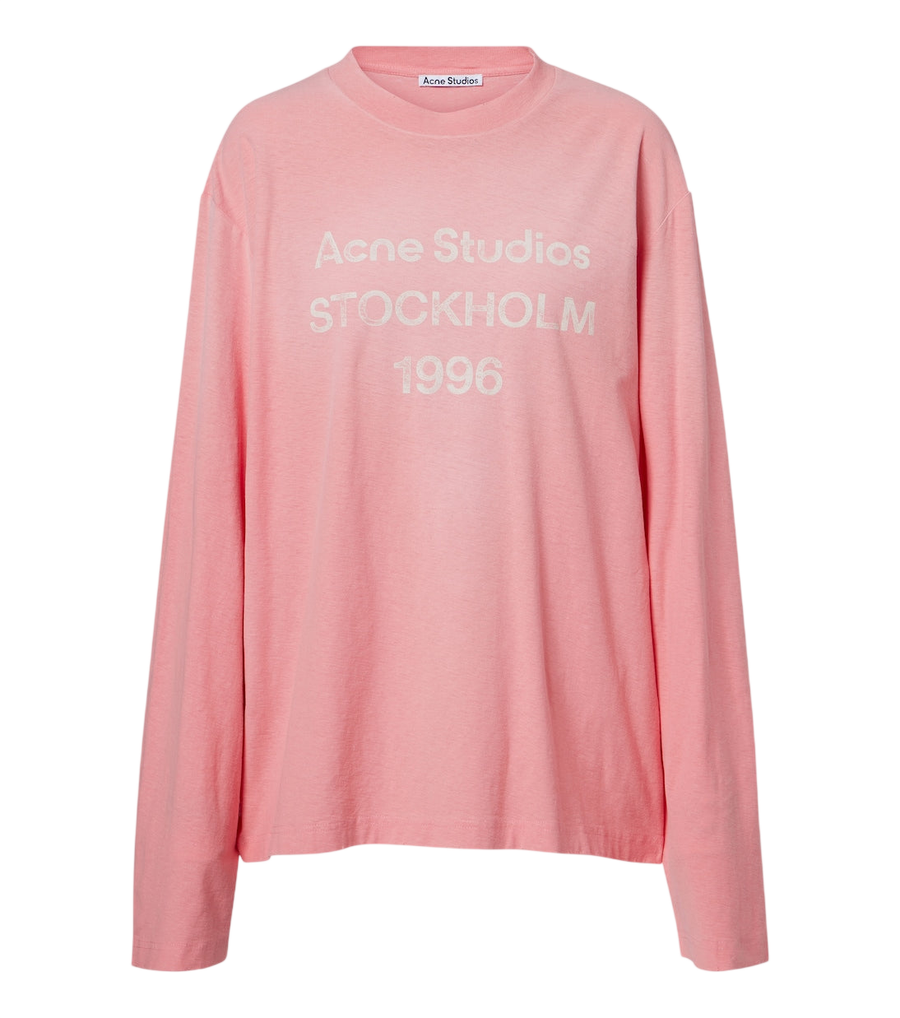 T-shirt en jersey de coton et chanvre à logo Acne Studios