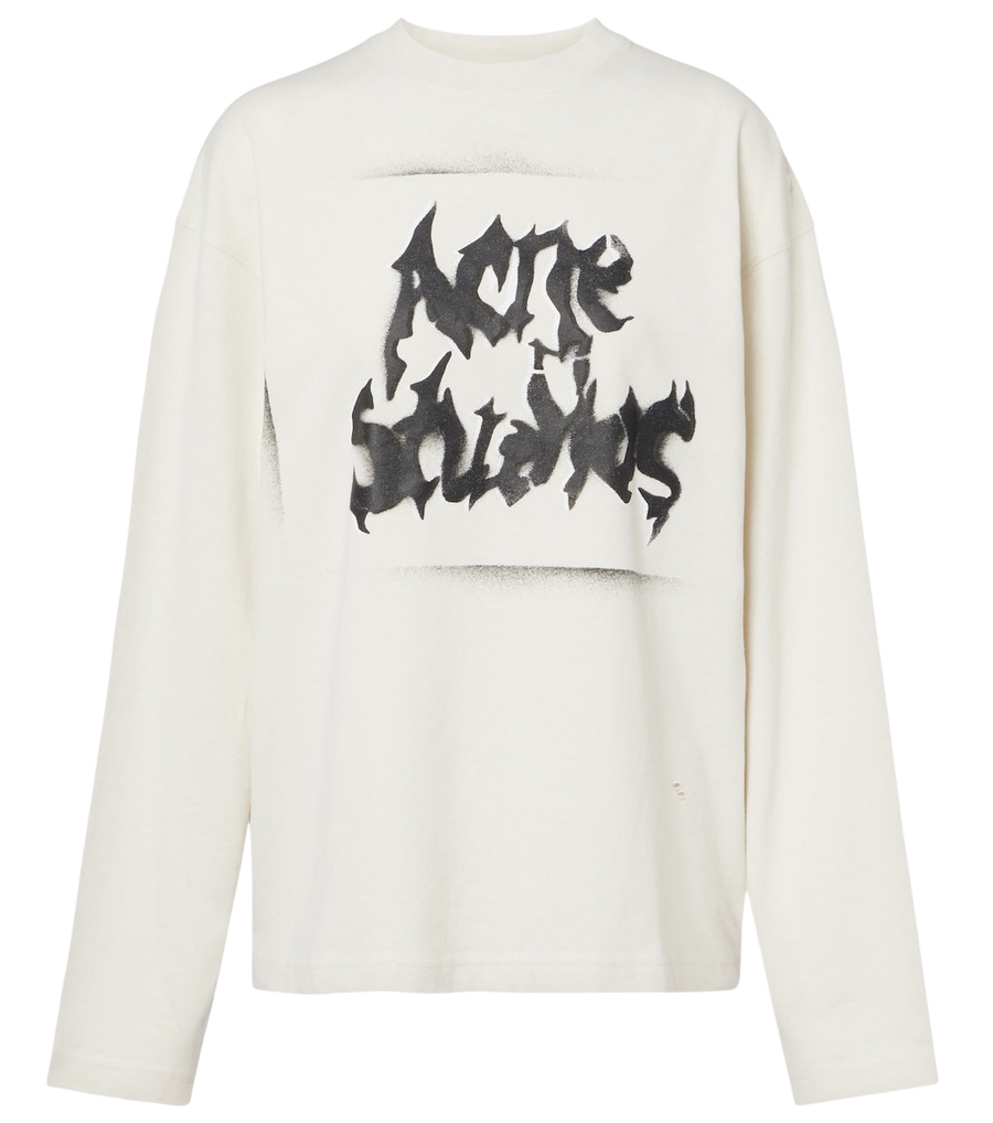 Sudadera de felpa de mezcla de algodón con logo de Acne Studios
