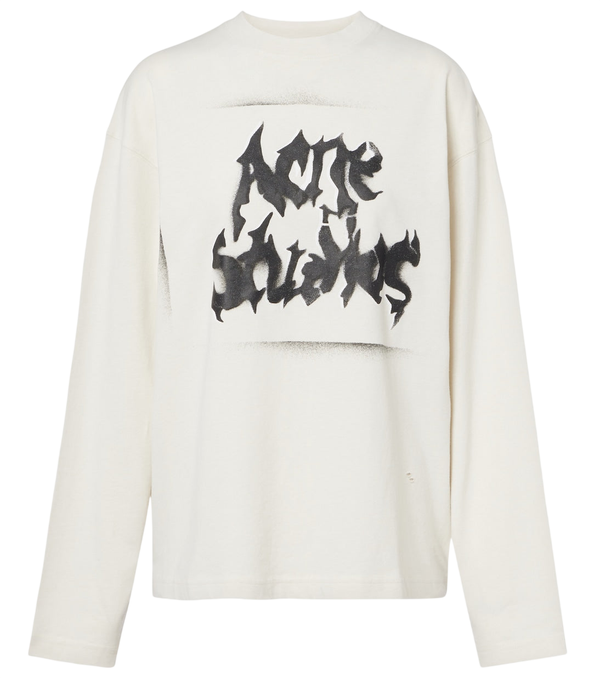 Felpa in jersey di misto cotone con logo Acne Studios