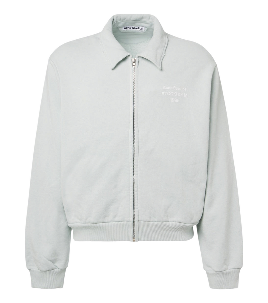 Acne Studios Logo cotton-blend zip-up sweatshirt