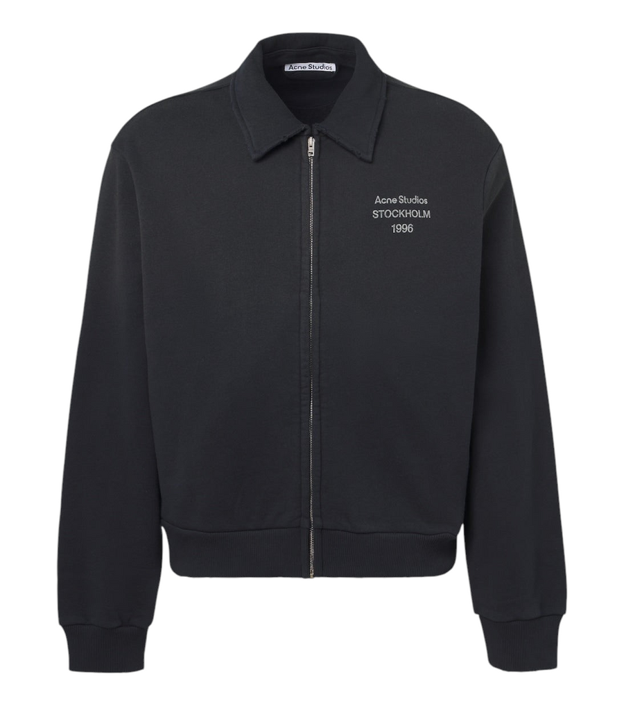 Acne Studios Logo cotton-blend zip-up sweatshirt