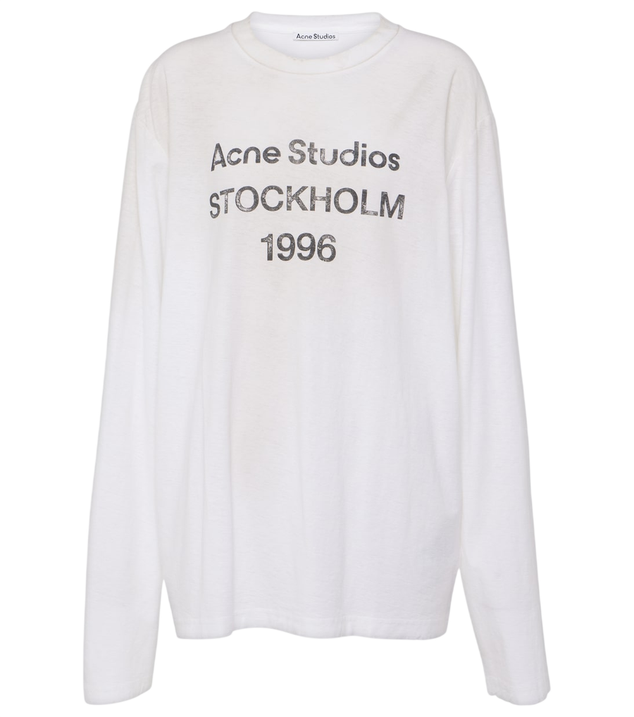 T-shirt oversize à logo en mélange de coton Acne Studios