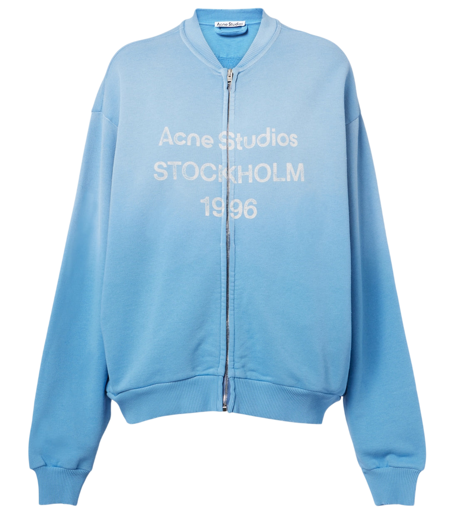 Acne Studios Oversized cotton-blend zip-up sweatshirt
