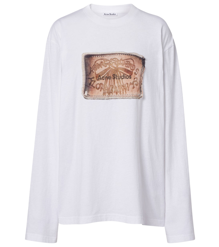 Top de punto de algodón estampado de Acne Studios