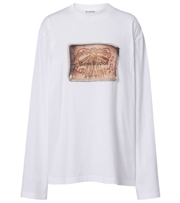 Acne Studios Top in jersey di cotone stampato
