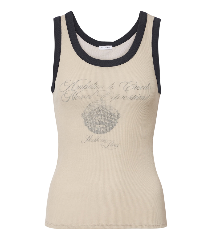 Acne Studios Printed ribbed-knit tank top