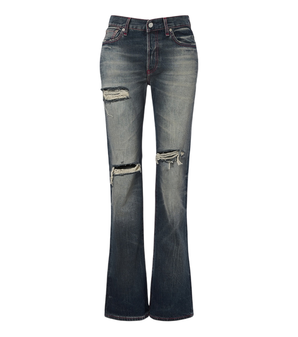 Acne Studios Re-Edition calça jeans bootcut desbotada e desgastada