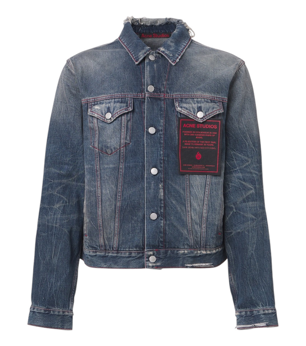 Acne Studios Re-edition distressed faded denim jacket