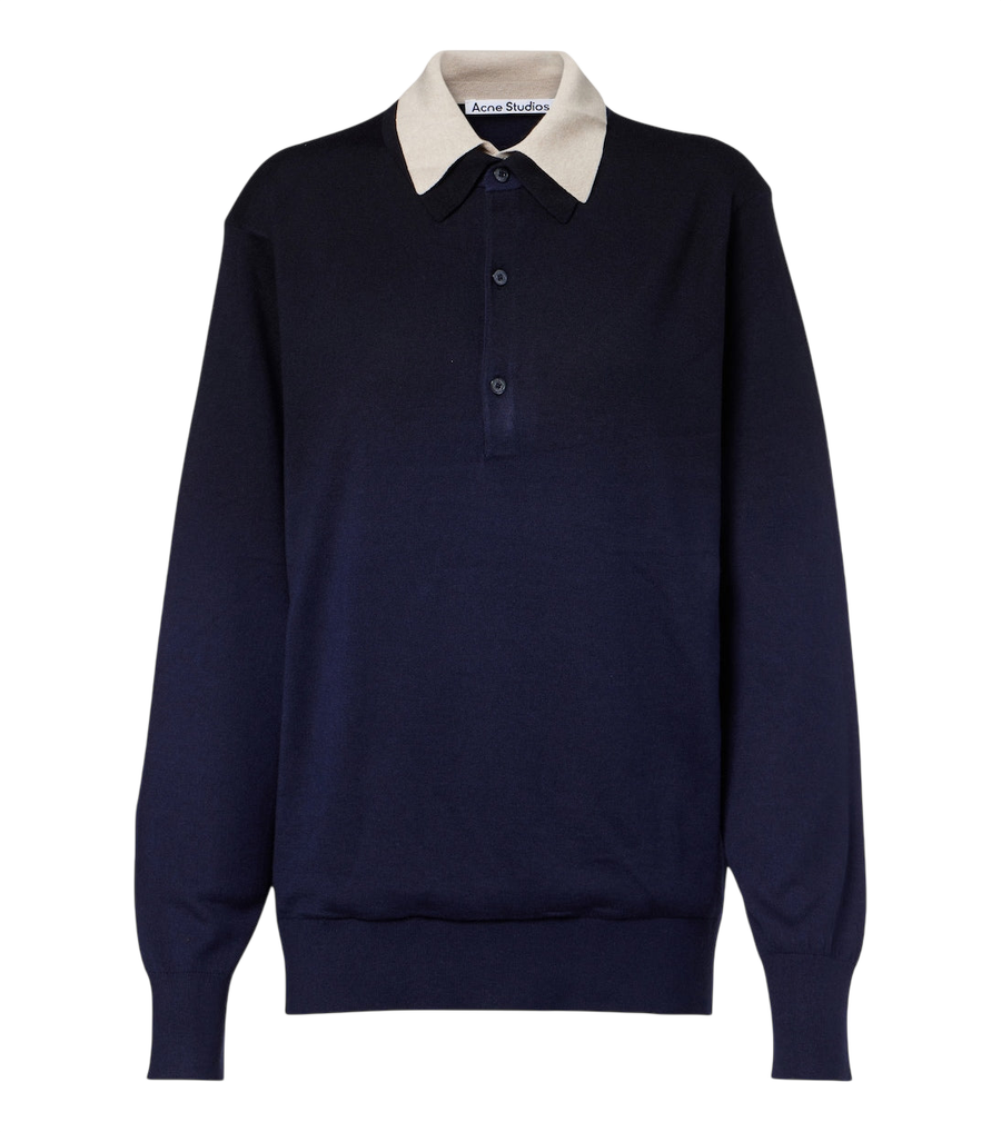Acne Studios Silk, wool, and cashmere polo sweater