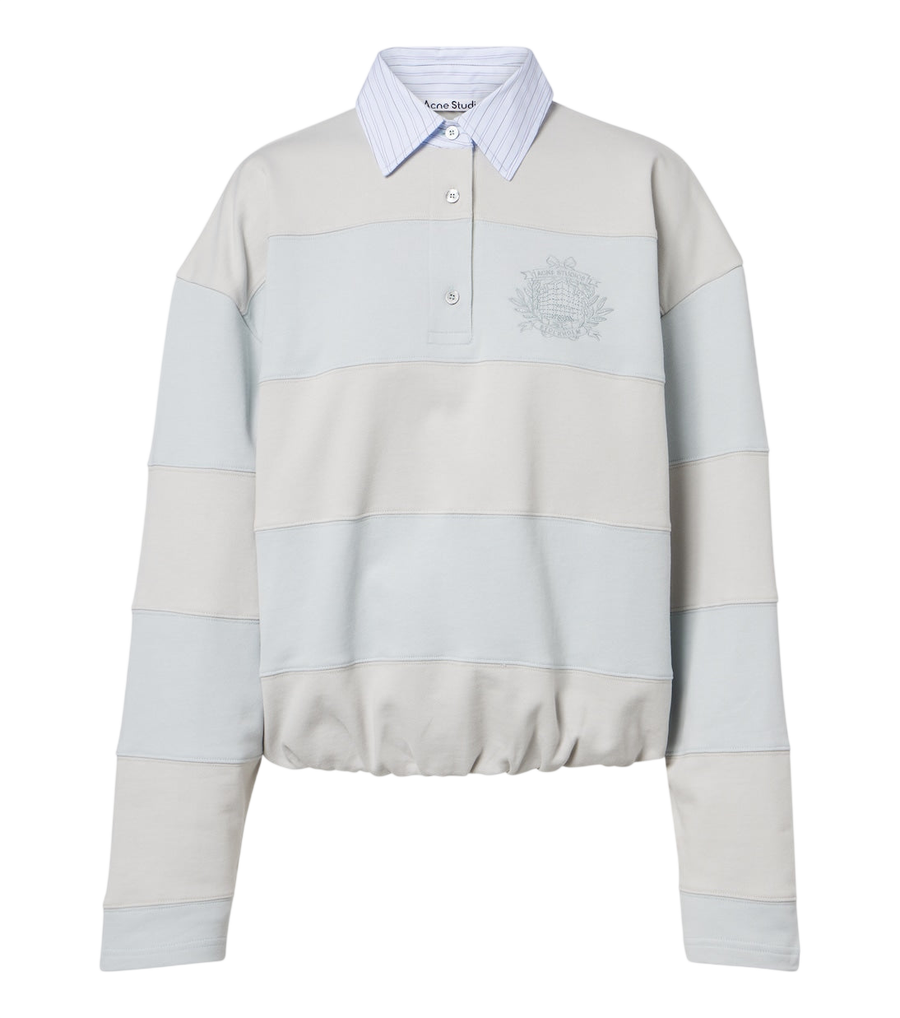 Sudadera polo de felpa de algodón a rayas de Acne Studios