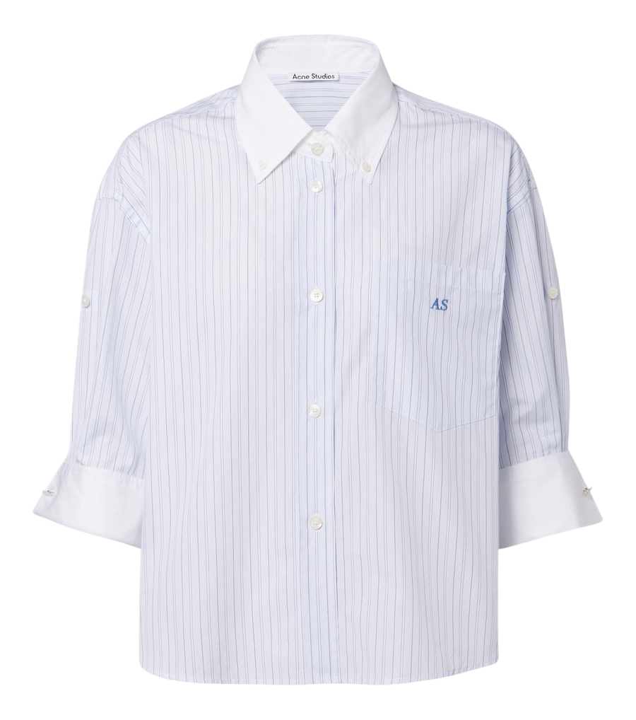 Camisa de popelina de algodón a rayas de Acne Studios