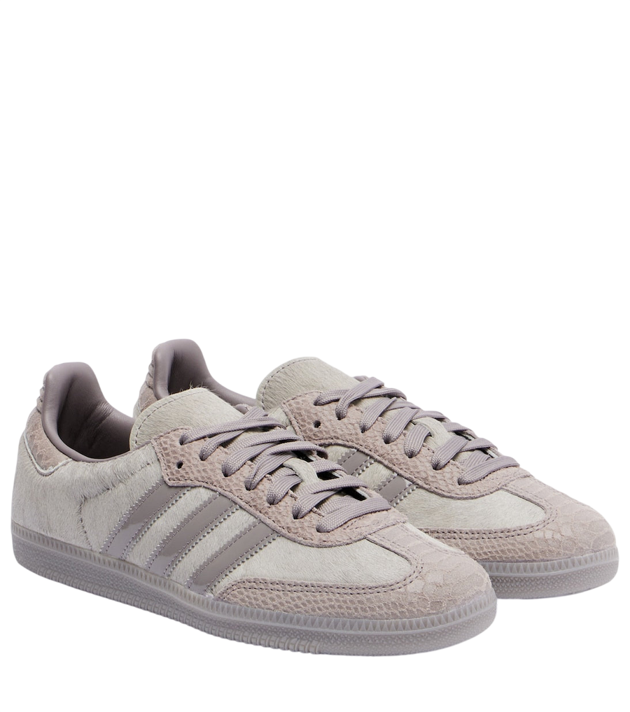 Adidas Samba OG croc-effect calf hair sneakers