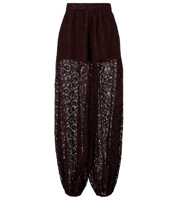 Adriana Degreas Pantaloni a palloncino in pizzo misto cotone