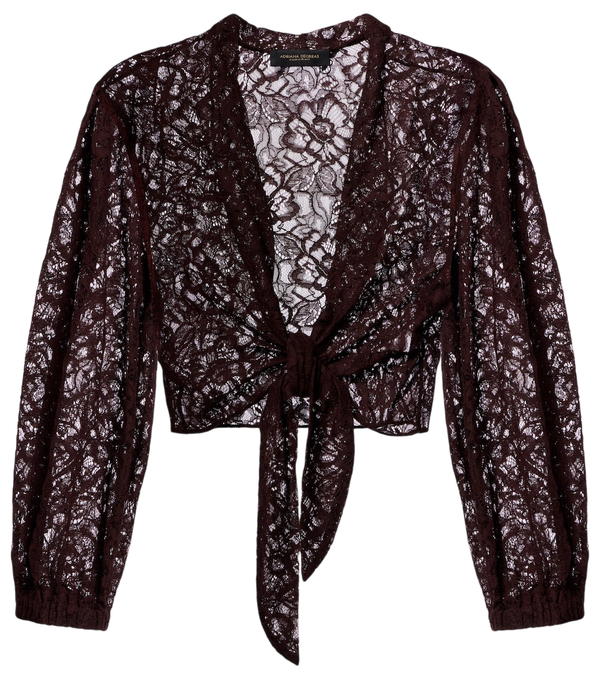 Adriana Degreas Top corto in pizzo misto cotone