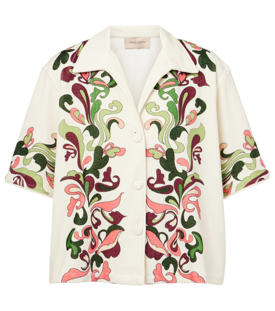 Chemise style bowling Adriana Degreas Inamorata en mélange de coton