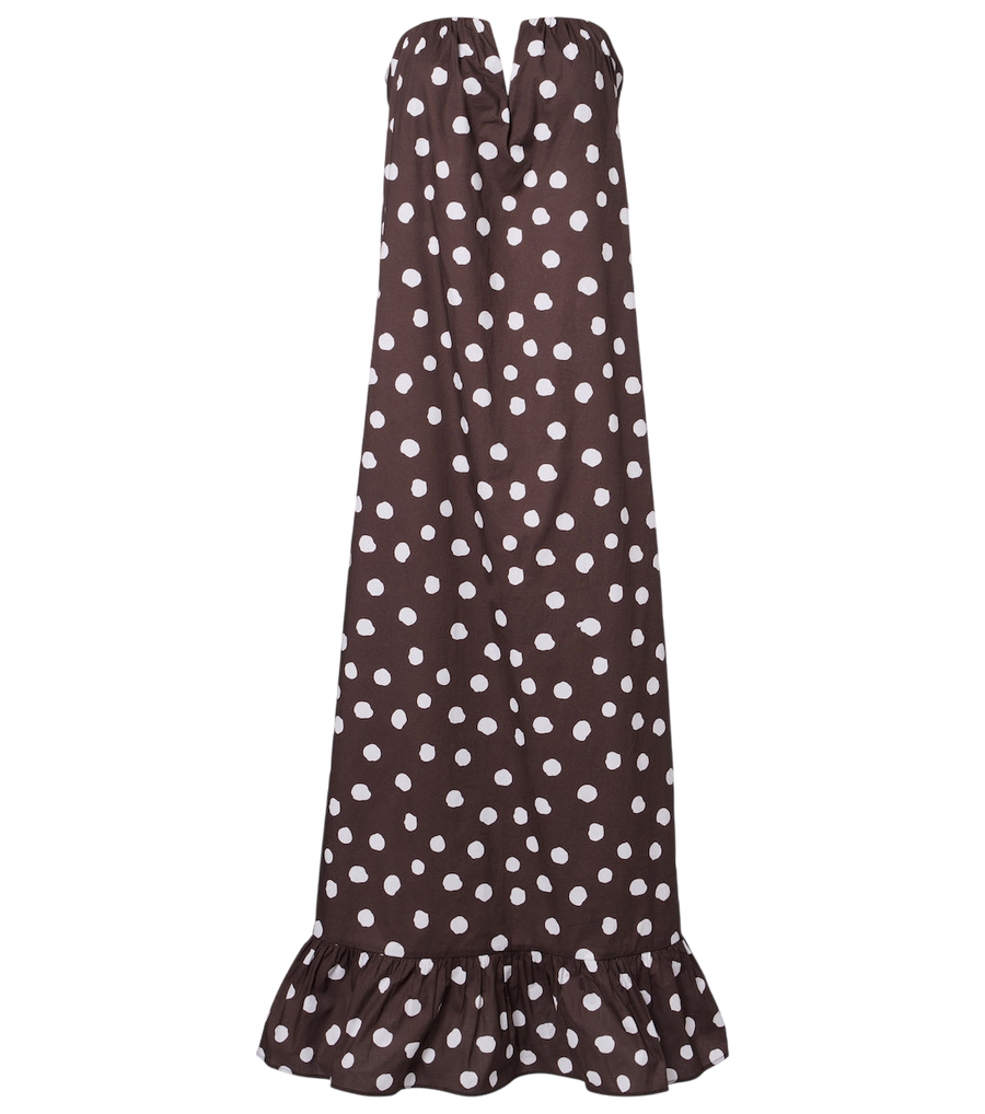 Adriana Degreas Polka-dot cotton-blend maxi dress
