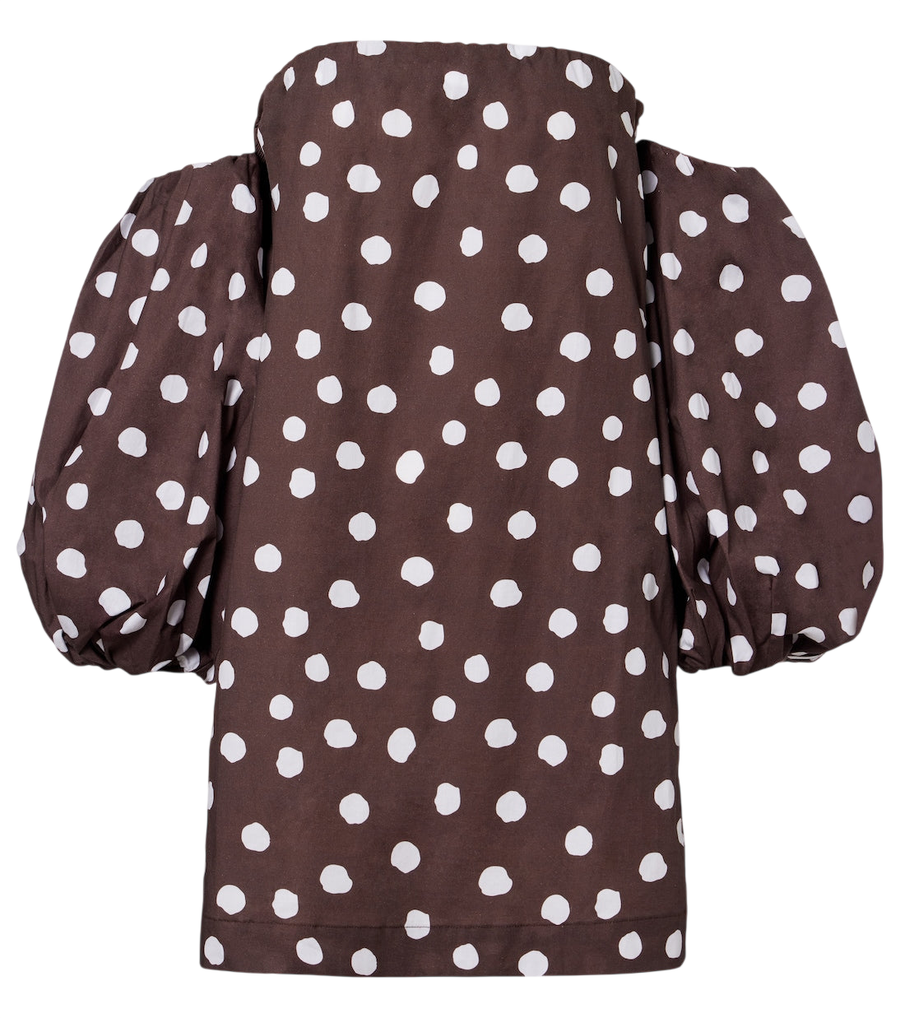 Mini-robe Adriana Degreas à pois en coton mélangé