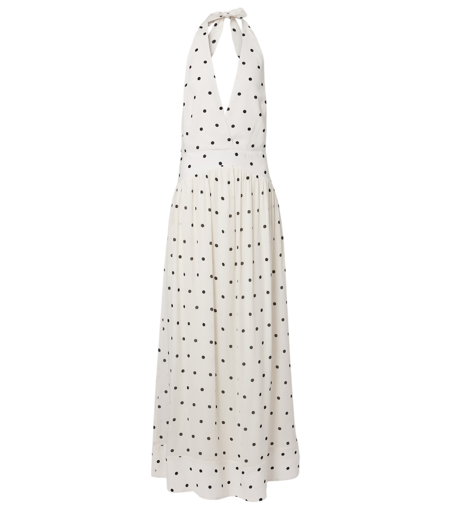 Adriana Degreas Polka-dot halterneck maxi dress