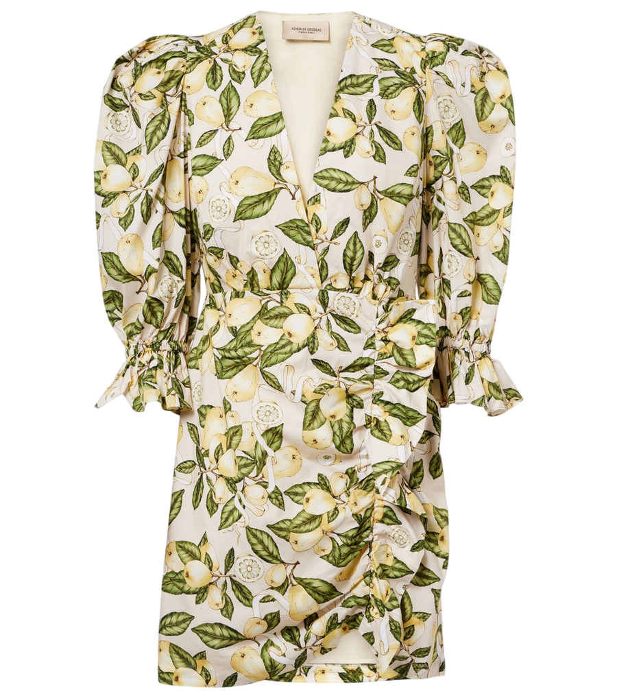 Mini-robe imprimée en mélange de coton Adriana Degreas