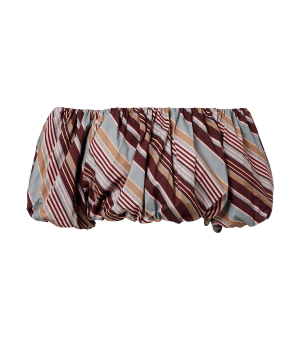 Adriana Degreas Top corto a righe con spalle scoperte in misto cotone