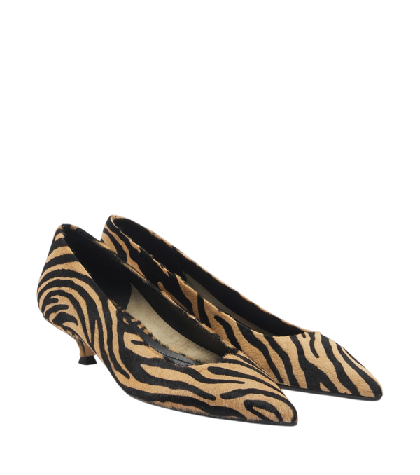 Aeyde Cari tiger-print calf hair pumps