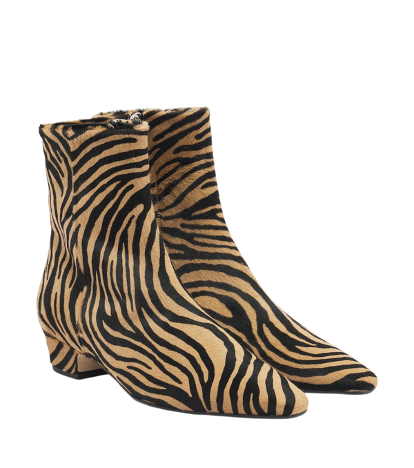 Aeyde Lila zebra-print calf hair ankle boots