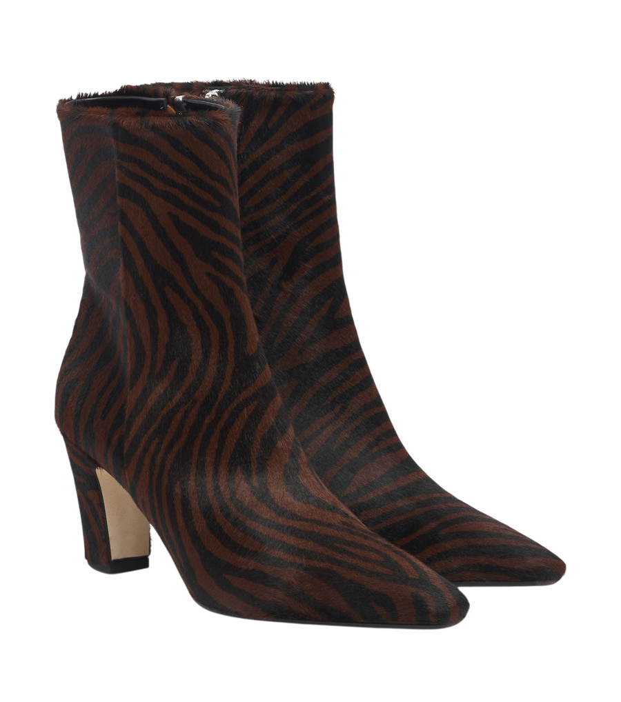 Aeyde Maris printed calf hair ankle boots